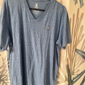 Psycho Bunny Heather Blue V-Neck Tee